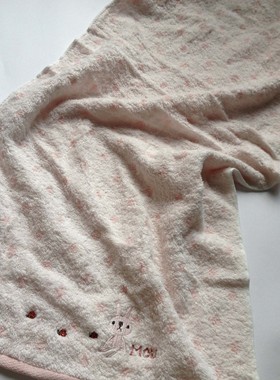 外贸selb纯棉无捻纱毛圈刺绣小熊小兔柔软舒适面巾