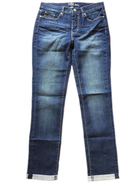 NORY&C/诺约克女式弹力修身深蓝色牛仔裤有大码九分裤