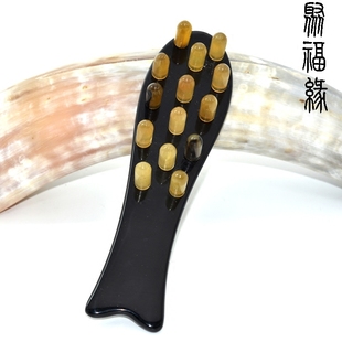 天然牛角梳 按摩梳生发梳子 多功能头部按摩梳敲打经络保健用梳子