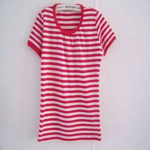 断码超低价 条纹控  女夏薄款短袖T桖纯棉莱卡棉修身款睡衣家居服