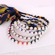 Know Connie hair Ribbon headband hair band Pearl Korea long aristocratic Han provided hoop fabric bows ornaments