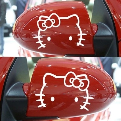 HELLOKITTY猫车贴 KT猫后视镜贴 反光镜贴 个性卡通车贴汽车贴纸图片