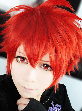 歌之☆王子殿下 一十木音也 红色反翘cosplay假发