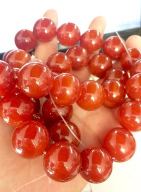 阜新天然红玛瑙6-20mm大珠散珠文玩饰品金刚菩提核桃配饰顶珠特价