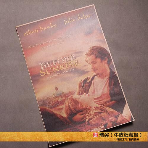 日落之前 经典电影海报before sunrise 爱在黎明破晓前 伊桑霍克