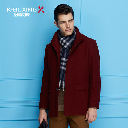 【爆款热销】劲霸毛呢大衣 秋冬商务修身毛呢外套 男士羊毛呢大衣