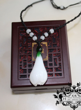 森女大白玉兰吊坠项链花朵毛衣链