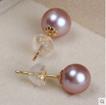 正圆强光天然淡水珍珠耳钉耳环正圆925银女款 送妈妈朋友