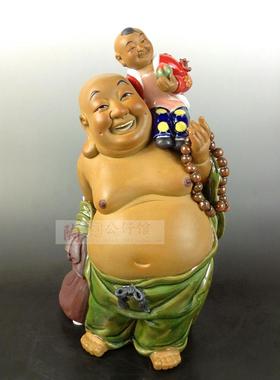 送子佛陶瓷石湾公仔添福工艺品