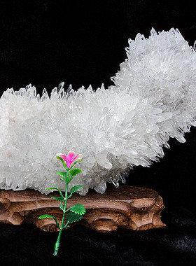 晶山角天然 白水晶簇 白水晶柱 摆件190*220mm 1.6kg