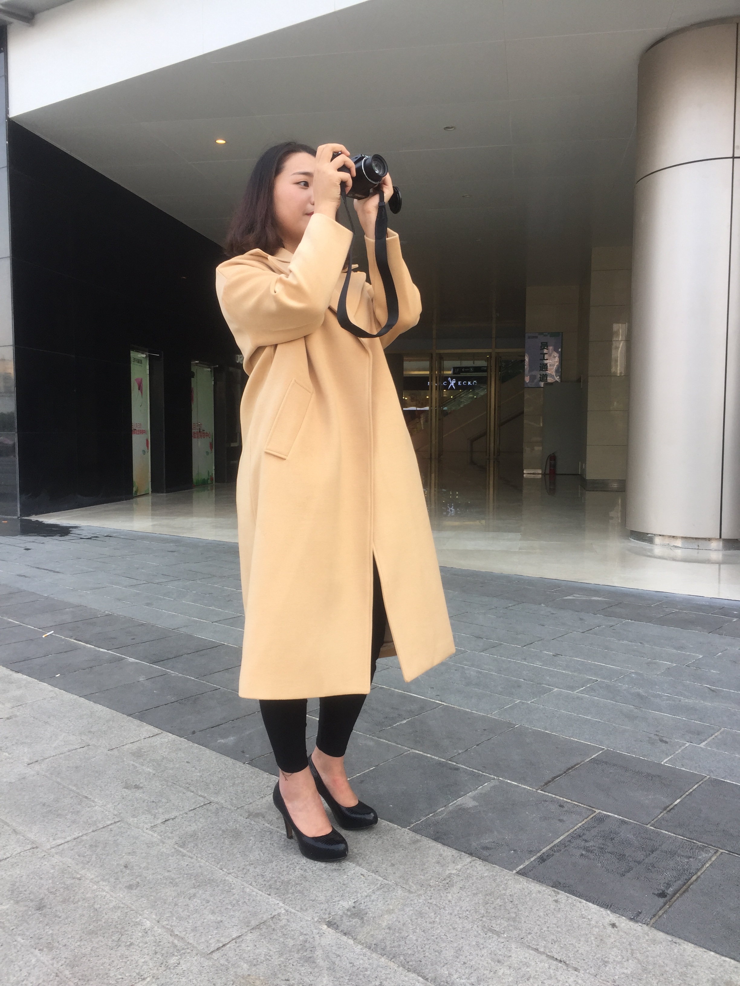 冬毛呢外套女装加厚羊绒呢大衣女中长款刘亦菲大衣