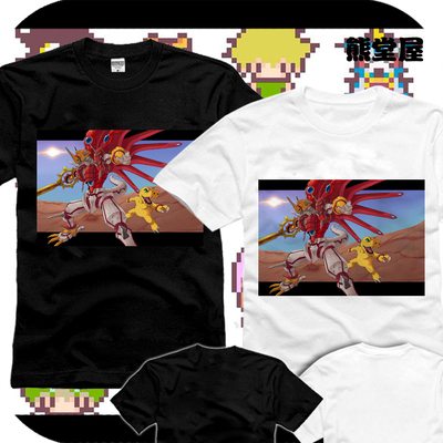 数码宝贝数码暴龙digimon亚古兽闪光暴龙兽纯棉衣服T恤短袖