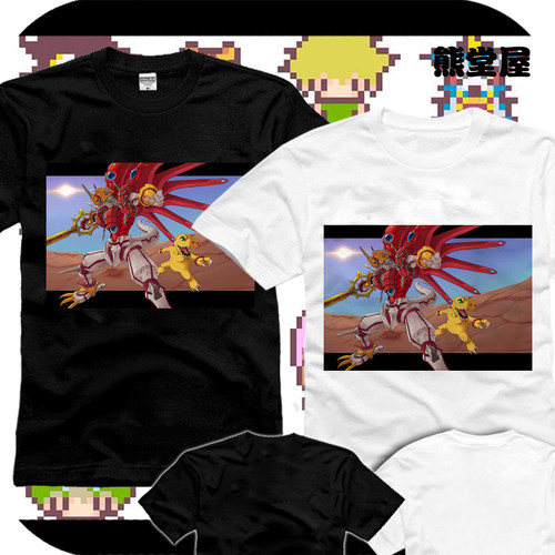 数码宝贝数码暴龙digimon亚古兽闪光暴龙兽纯棉衣服T恤短袖