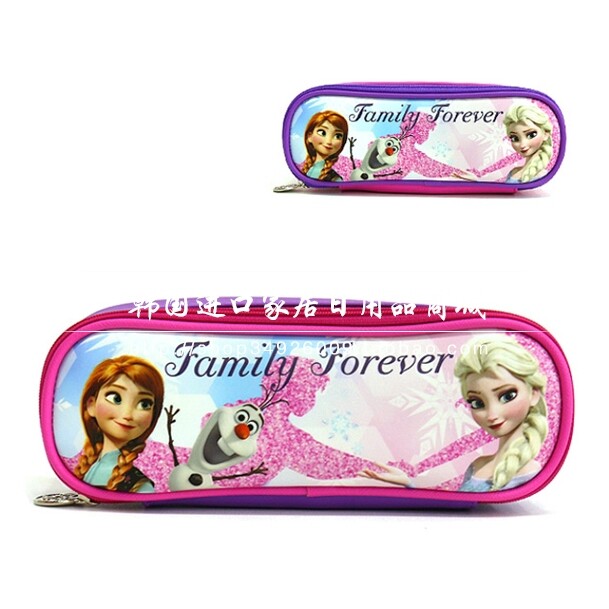 韩国正版冰雪奇缘Frozen笔袋文具袋文具盒铅笔袋化妆袋2款可选