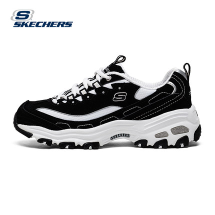 斯凯奇韩国明星同款黑白熊猫鞋D&rsquo;lites男女时尚休闲厚底运动潮鞋