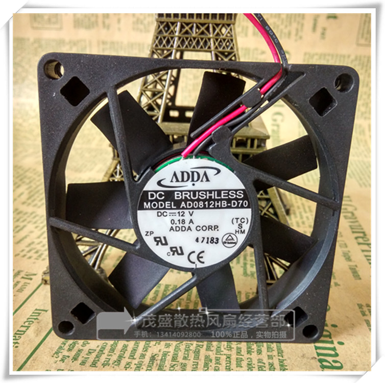 原装ADDA AD0812HB-D70 12V 0.18A 8CM 8015  双滚珠扇热风扇