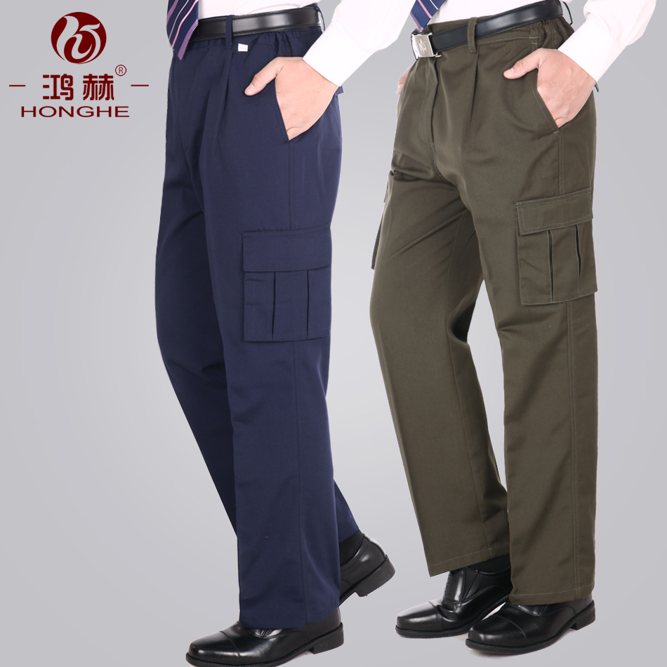 春秋耐磨男工作服套裝褲子勞保褲工褲電焊長褲男汽修寬松褲