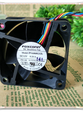 FOXCONN 富士康 PVA060G12L 12V 0.20A 6CM 6025 PWM温控 4线风扇