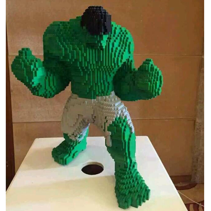 百变lego乐高益智拼装积木小颗粒diy创意造型绿巨人卡通造型定制