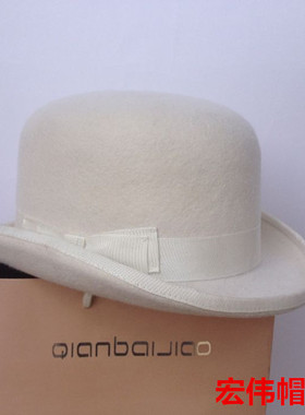 纯羊毛Poppin/Lockin/Derby德比Bowler hat圆顶休闲礼帽舞蹈帽子