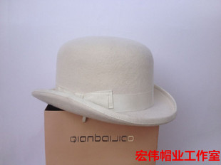 hat圆顶休闲礼帽舞蹈帽子 Derby德比Bowler 纯羊毛Poppin Lockin