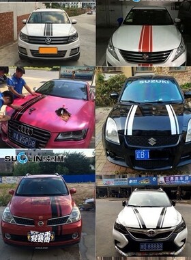 改装汽车贴纸雕刻材质引擎盖