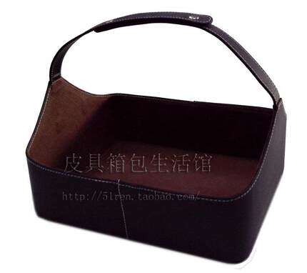 量大从优 现货 节日提篮 皮质礼品篮 礼物包装篮  新年收纳篮