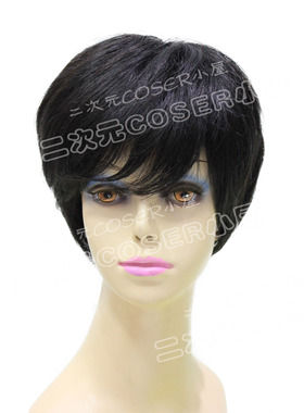 黑色斜刘海短发