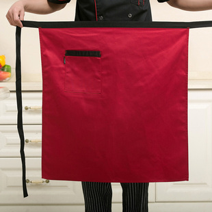 工服厨师围裙厨师配件酒店男女服务员工作服围裙餐厅半截围裙帽子