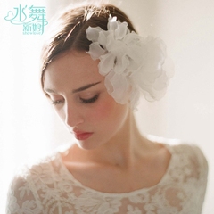 Meitai Han Shisen bride white female hand spun silk yarn B0818 yarn wedding flower wedding accessories bags
