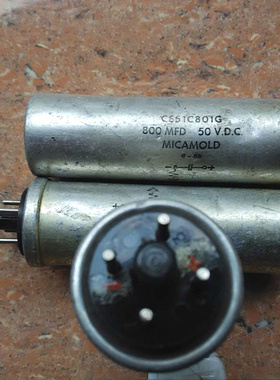 拆机美国 MICAMOLD 古董电容 插脚电容 50V 800uf 古董发烧电容