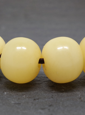 老化鹿骨手串手链乳黄色18颗手串手链14mm苹果圆涅槃