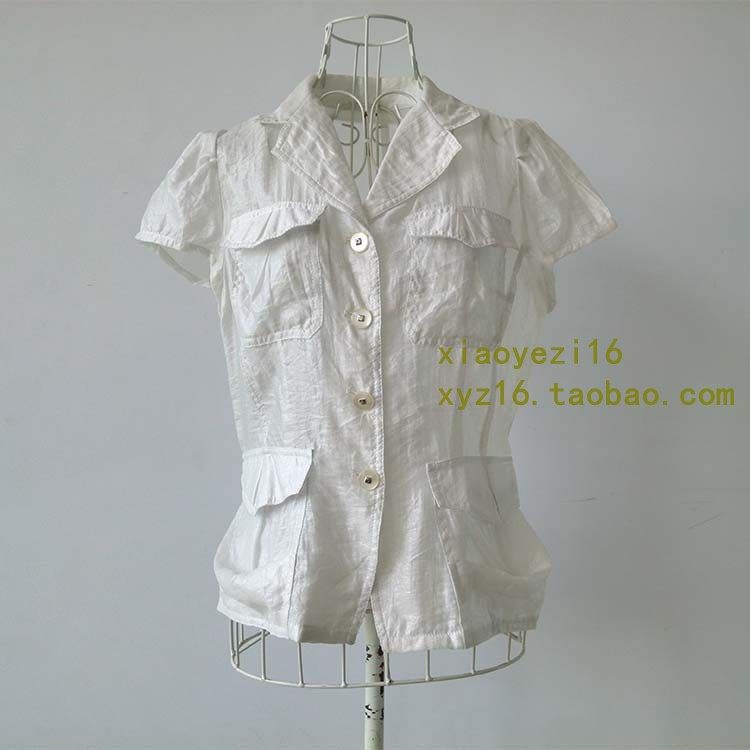 敦系列夏装新款女白色短袖短款修身衬衣上衣品牌正品折扣,女装/女士精品,衬衫,淘宝优惠券,粉丝福利购,淘宝优惠卷