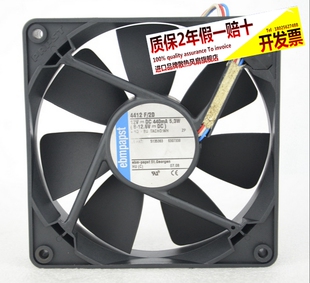 12CM 12V 5.3W 双滚珠 正品 三线 风扇4412F