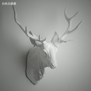 复古创意家居挂件树脂鹿头动物头羊头壁挂壁饰客厅墙壁装 欧式 饰品