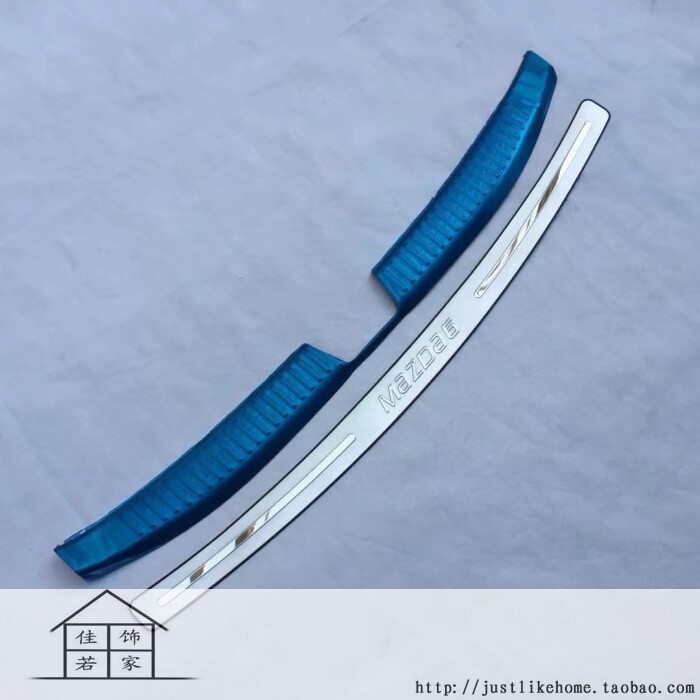 马自达6 专用不锈钢内外后护板 经典M6尾箱防护板 上下后杠踏板贴