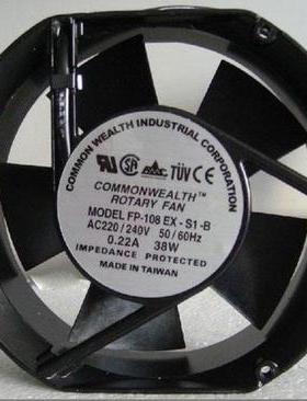 台湾三协FP-108EX-S1-S/B 17251 110V/220V/380V 38W机柜散热风扇