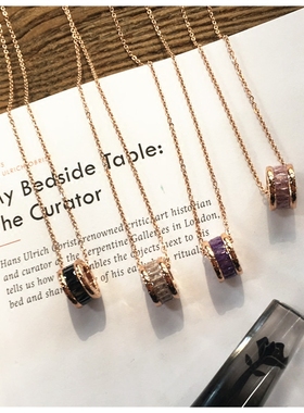 韩国时尚风钛钢短款罗马数字项链