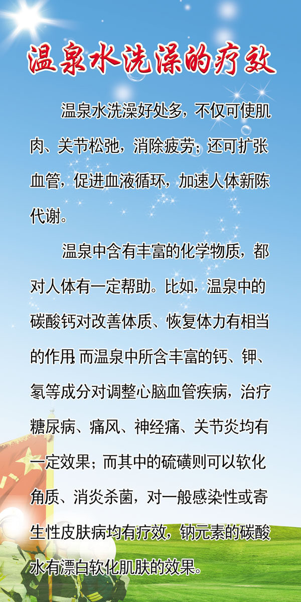 730海报印制展板写真喷绘贴纸862温泉水洗澡的功效介绍宣传图片
