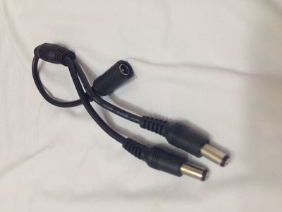 监控配件电源接头线 DC线一分二连接线 一母头转二DC公头5.5*2.1