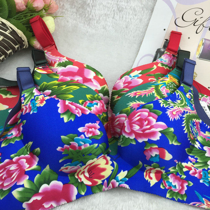 清仓包邮张馨予同款民族风无痕聚拢文胸罩一片式女士内衣侧收bra