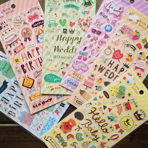 日单 超可爱成长档案 育儿手帐 婚礼相册照片pvc透明防水装饰贴纸