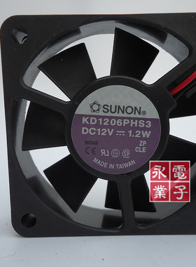 原装SUNON建准 KD1206PHS3 6015 12V 1.2W 6CM散热风扇
