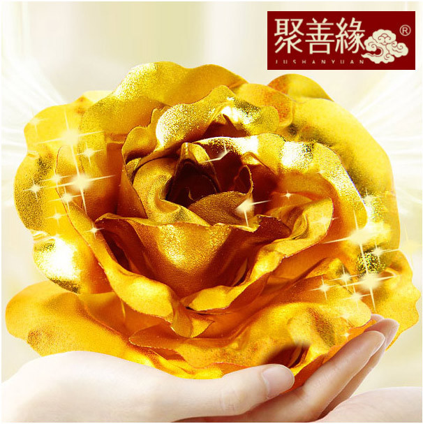 聚善缘老婆结婚纪念日金箔玫瑰花