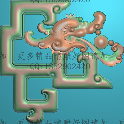 高清精雕图灰度图浮雕图电脑雕刻图精品草龙通花角花170x170新款