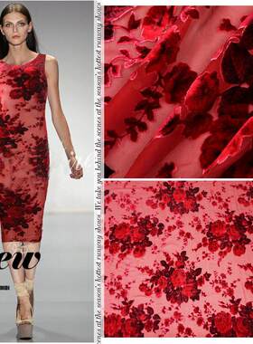 批发零售烂花绒蚕丝布料面料服装