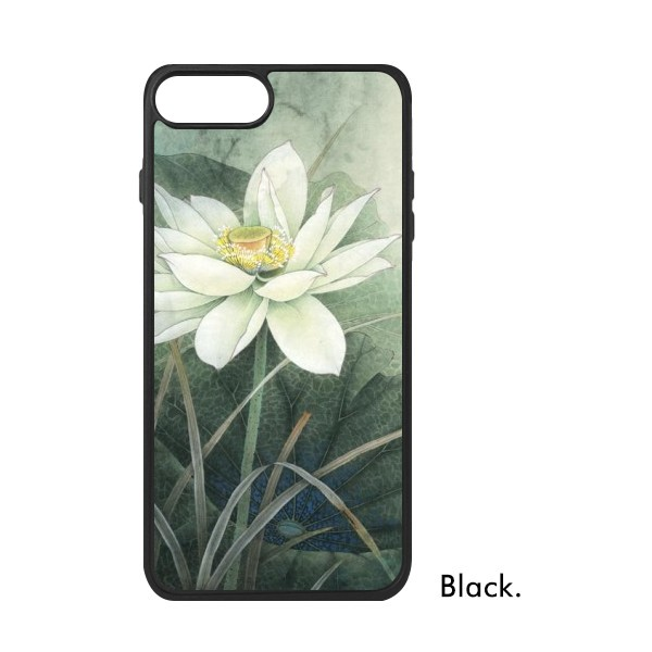 适用于iPhone绿色荷叶白色荷花Xr手机壳max保护套678plus硅胶11