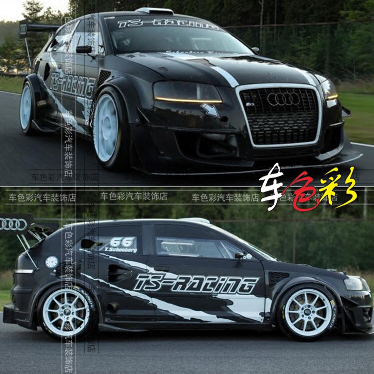 适用于奥迪A3车贴拉花S3RS3 A4LA5 Q3Q5车身装饰改装整车全车贴纸