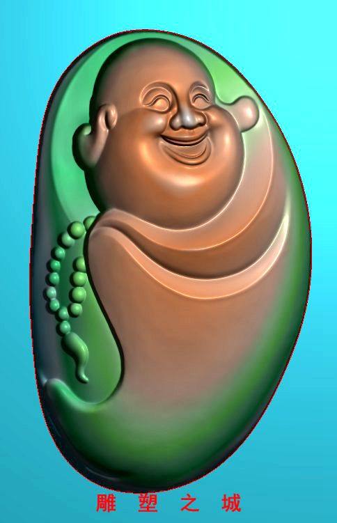 精雕图 灰度图 浮雕图 电脑雕刻图 玉雕包衣弥勒佛