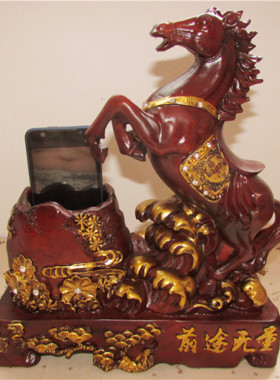 仿红木商务教师笔筒树脂工艺品